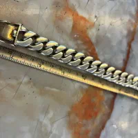 دستبند نقره۹۲۵قفل کوبایی