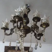 یک جفت لوستر سیاه قلم طرح برنز|لوستر و چراغ آویز|تبریز, |دیوار