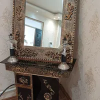 کنسول آیینه و شمعدان.|بوفه، ویترین، کنسول|نیر (اردبیل), |دیوار