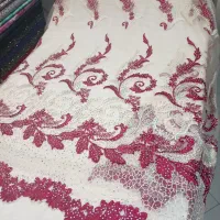 پارچه کار شده منجوق دوزی و گیپور