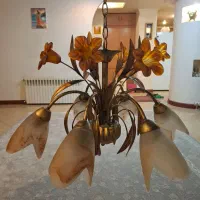 یک جفت لوستر شش شاخه فلزی کریستالی|لوستر و چراغ آویز|تهران, پونک|دیوار