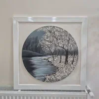 تابلو نقاشی پاییز و زمستان کار دست|تابلو، نقاشی، عکس|اندیشه, شهرک المهدی|دیوار