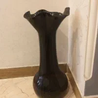 گلدان دودی رنگ شیشه ای