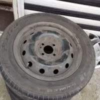 چهار حلقه رینگ و لاستیک ۱۹۵و رینگ۱۵با باد|قطعات یدکی و لوازم جانبی|رشت, رشتیان|دیوار