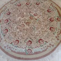 فرش قالیچه گرد گل برجسته