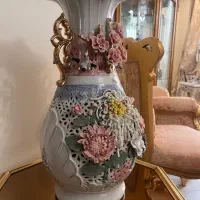 گلدان چینی گل برجسته ژاپنی آنتیک (ایراد دار )|صنایع دستی و سایر لوازم تزئینی|کرج, جهان‌شهر|دیوار
