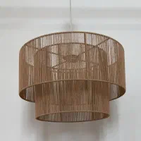 لوستر آباژور رافیا مکرومه کافی شاپ|لوستر و چراغ آویز|یزد, |دیوار