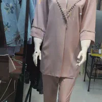 ست مانتو شلوار مجلسی طرح مروارید