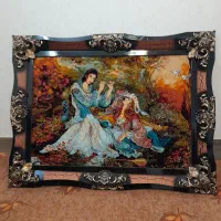 تابلو فرش ماشینی مینیاتوری طرح فرشچیان