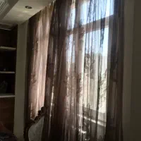 ۲عدد پرده حریر طرحدار و۲عدد گیپور ترک