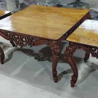 عسلی و میز روکش چوب بلوط