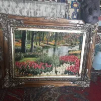 منظره کلبه|تابلو فرش|کرمانشاه, |دیوار