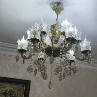 لوستر برنز 12شعله و پنج شعله|لوستر و چراغ آویز|قرچک, باقرآباد|دیوار