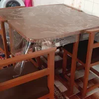 میز ناهارخوری چوبی کم جا ۴ نفره