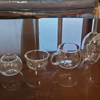 ظرف سرو پذیرایی شیشه‌ای رومیزی