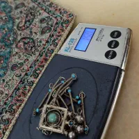 اویز کتیبه فیروزه نقره قدیمی