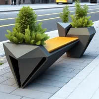 دیزاین شهری ، نیمکت ، فلاور باکس ،المان های شهری