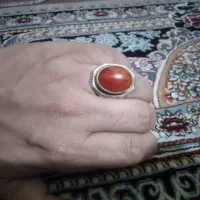 انگشتر نقره مردانه..نگین یاقوت