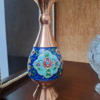گلدان و تابلو مسی مینا و خاتم کاری شده نو