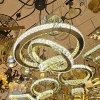 لوستر کریستالی سه حلقه|لوستر و چراغ آویز|مشهد, شهرک رازی (شهرک غرب)|دیوار