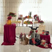 گل آرایی جایگاه و یلدا و سفره عقد و غیره