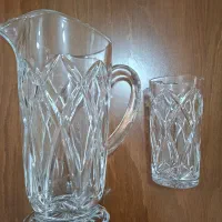 چهار دست پارچ و لیوان کریستالی