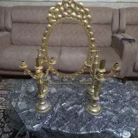 ائینه شمعدان جنس نصف برنج نصف اهن