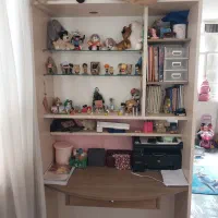 میز کامپیوتر و کتابخانه