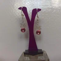 گوشواره ملیله نقره نگین گُلبهی سنتتیک کد ۵۵۱|جواهرات|اصفهان, مولوی|دیوار