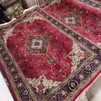 جفت ۶متری دستبافت تبریز ریز‌نقش رنگ قرمز زیبا