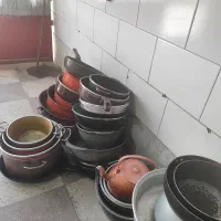 فروش ظروف معدنی(روحی) و چدن ومس|ظروف پخت‌وپز|فسا, |دیوار