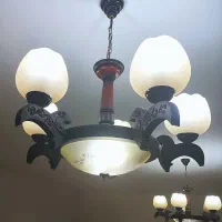 لوستر چوبی 5 شعله زیبا