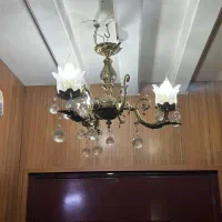 لوستر برنجی 5شاخه ست 4تایی|لوستر و چراغ آویز|شیراز, تلخ داش|دیوار