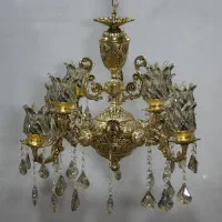 لوستر ۸شعله آناهیتا طلایی سیاه قلم