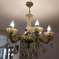 لوستر جفت دوتایی برنج سالم ۶ شاخه