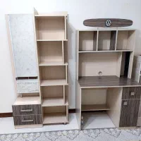ست میز تحریر و کتابخانه سالم و تمیز شرکتی و تخت|میز تحریر و کامپیوتر|کرج, باغستان|دیوار