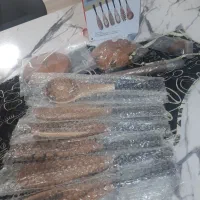 ست کفگیر ملاقه بامبو خارجی پرنس و تخته سرو|ظروف پخت‌وپز|قم, پردیسان|دیوار