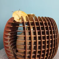 لوستر چوبی مدرن|لوستر و چراغ آویز|اصفهان, باغ زرشک|دیوار