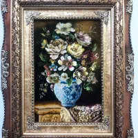 تابلو گل مادر کد 19 دستبافت و ابریشم دار|تابلو فرش|تبریز, |دیوار