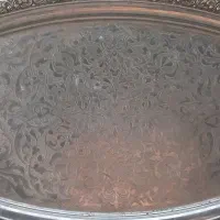 دو عدد سینی ایتالیایی روکش نقره آنتیک کلکسیونی