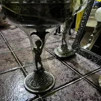 آینه شمعدان پیوتر در حد نو|کلکسیون اشیاء عتیقه|اصفهان, بهارستان|دیوار