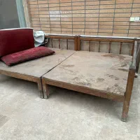 تخت چوبی برای حیاط|تخت و سرویس خواب|اصفهان, باغ زرشک|دیوار