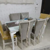 میز و صندلی ناهار خوری ۶ نفره با کاور صندلی
