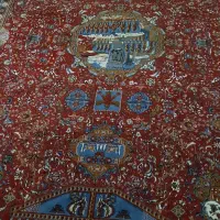 فرش ماشینی ۱۲ متری کاشان رنگ لاکی