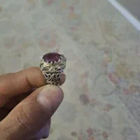 انگشتر یاقوت آینه کاری دستی سرخ