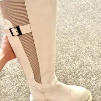 بوت ساق بلند کرم رنگ