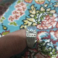 انگشتر نقره توپاز با مخراج یاقوت