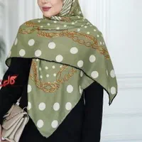 روسری سبز روسری نخی ترک و ابریشم قواره ۱۴۰