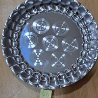 سینی استیل کنگره ضد زنگ کنگره سینی گرد بشقاب استیل|ظروف سرو و پذیرایی|قدس, شهر‌قدس|دیوار