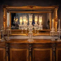 آباژور و شمعدان کریستال وارداتی باکارات